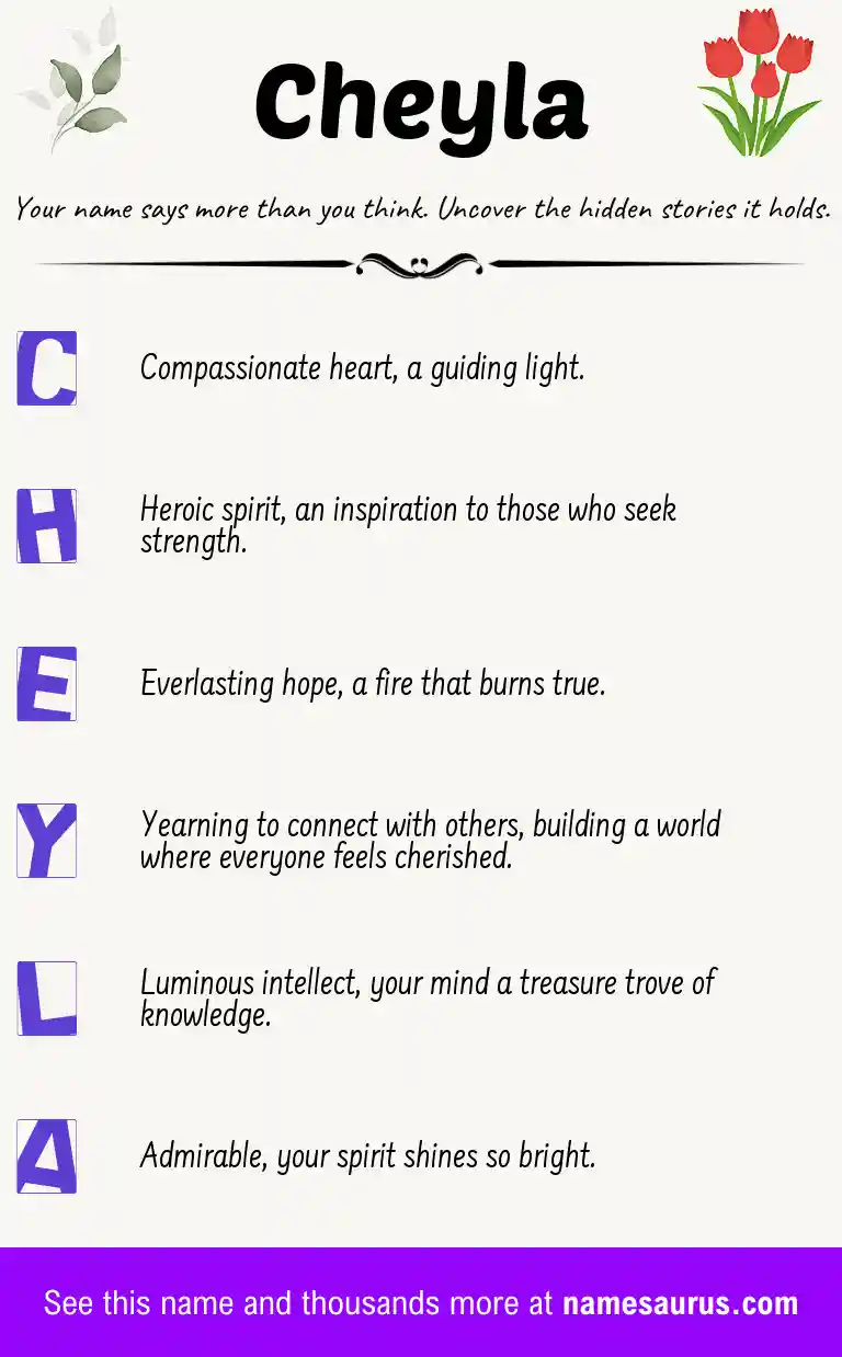 Acrostic poem about Cheyla.