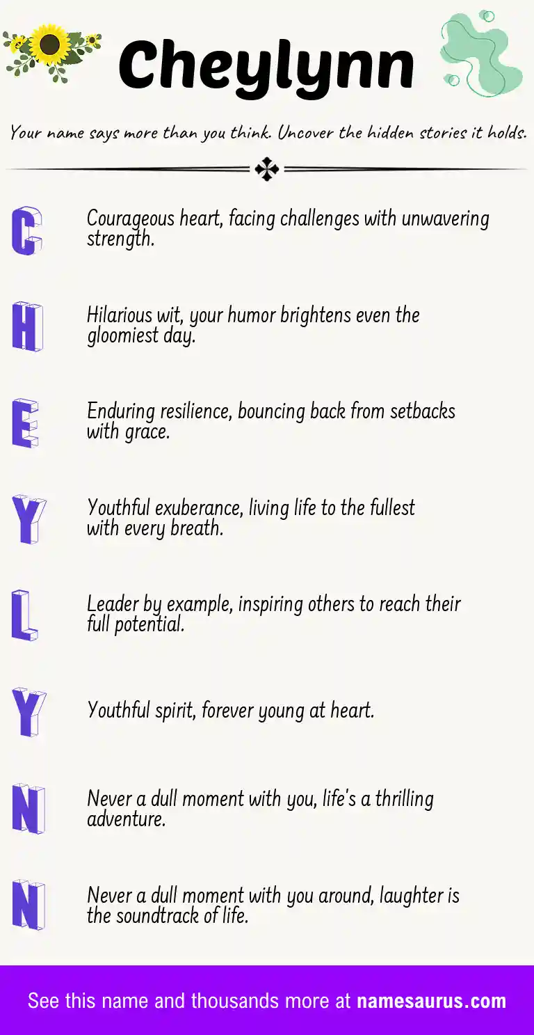 Acrostic poem about Cheylynn.