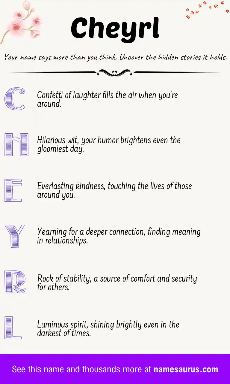 Acrostic poem about Cheyrl.