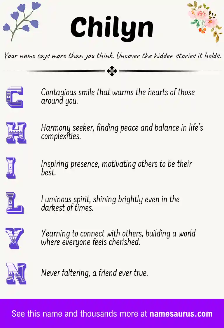 Acrostic poem about Chilyn.