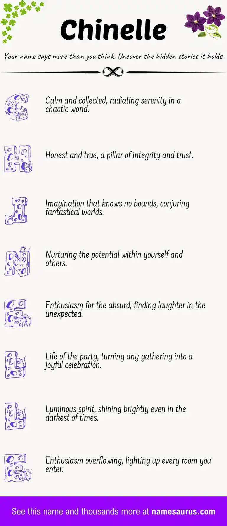 Acrostic poem about Chinelle.