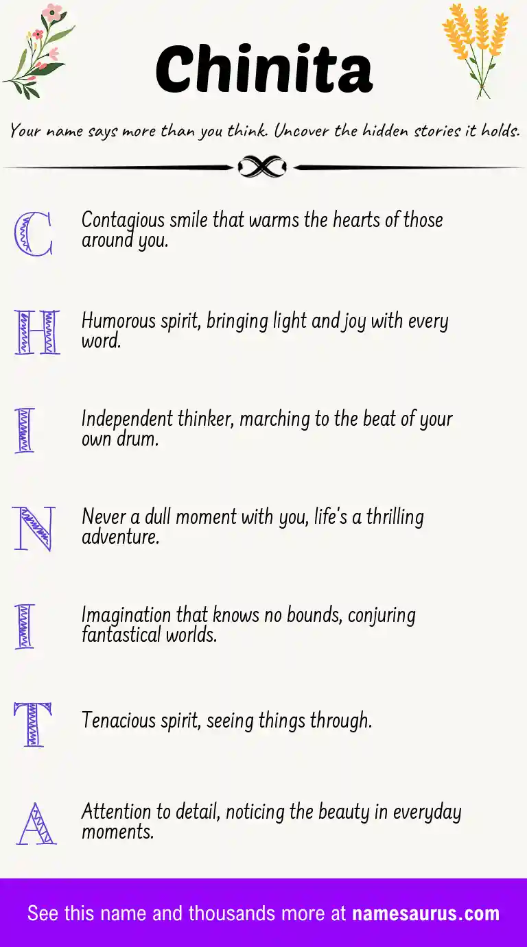 Acrostic poem about Chinita.