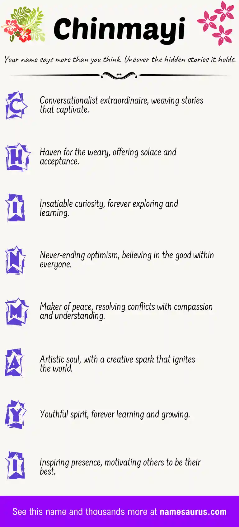 Acrostic poem about Chinmayi.