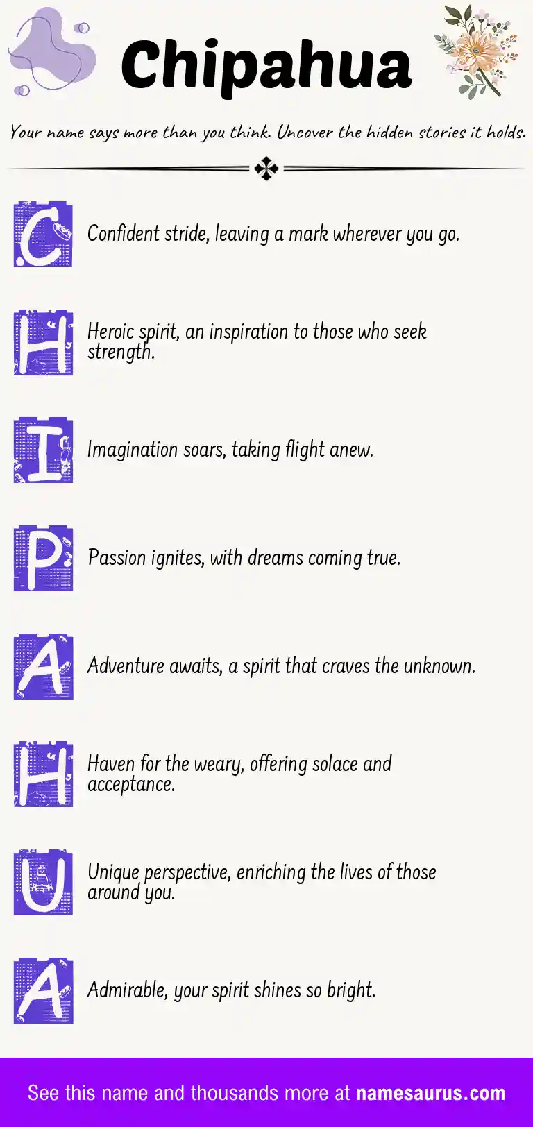 Acrostic poem about Chipahua.