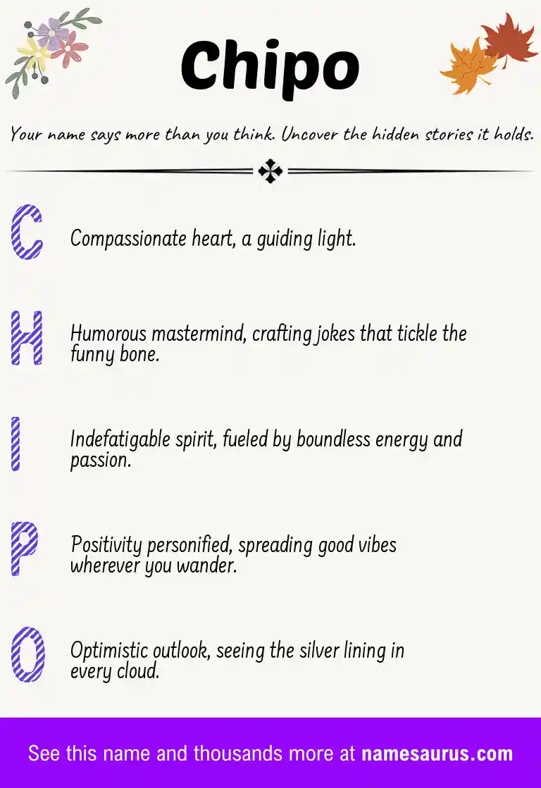 Acrostic poem about Chipo.