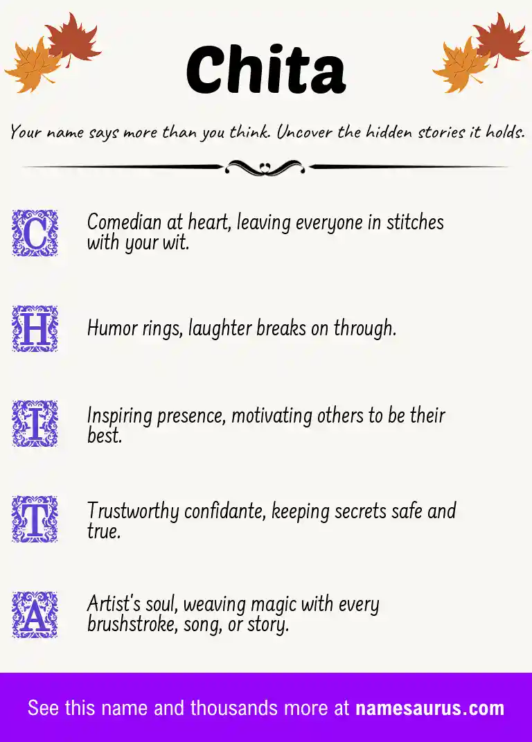 Acrostic poem about Chita.