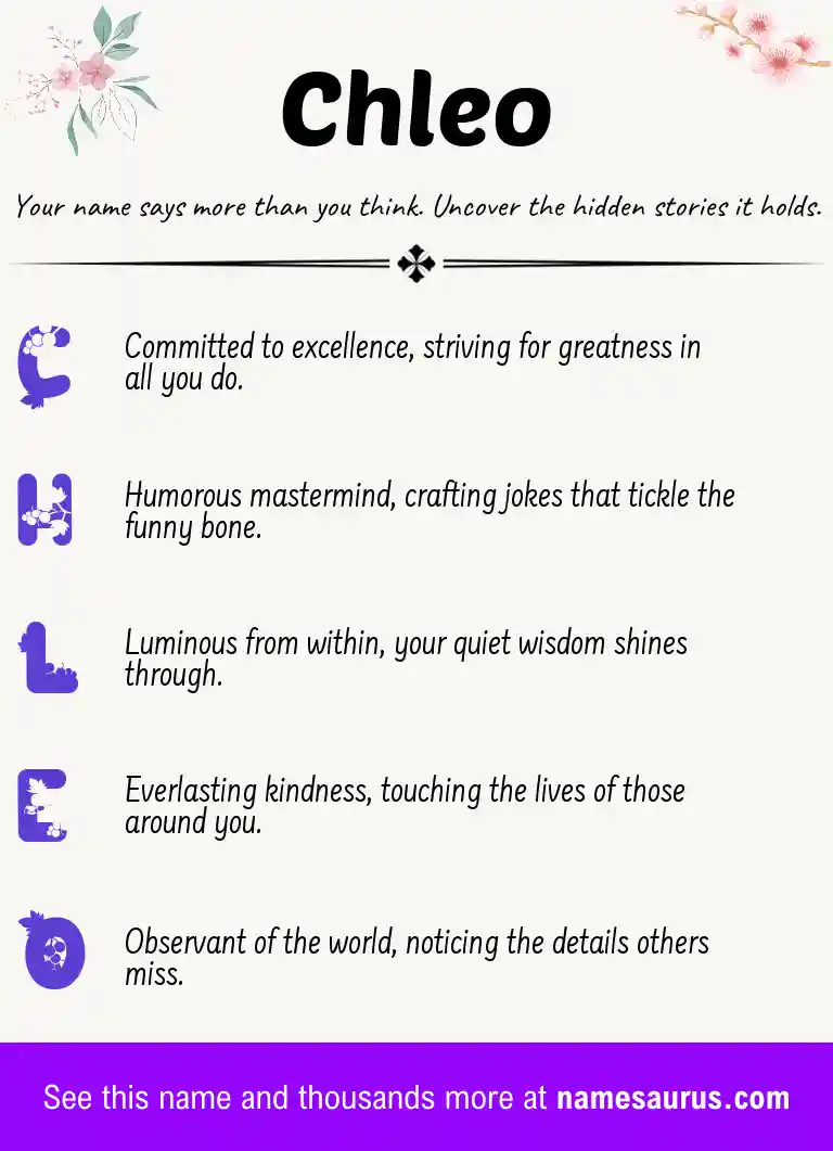 Acrostic poem about Chleo.