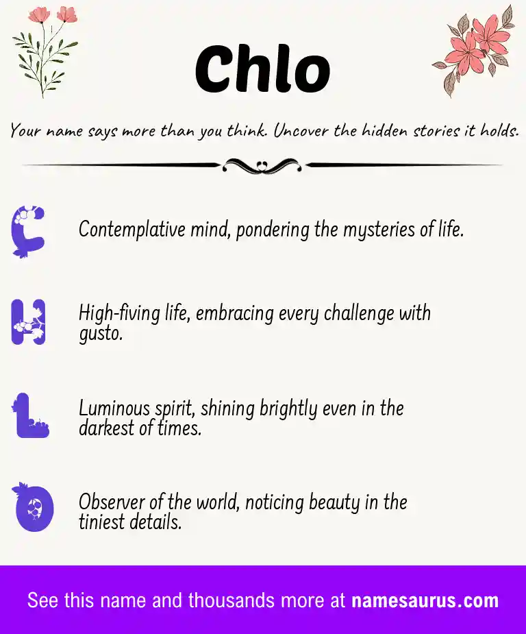Acrostic poem about Chlo.