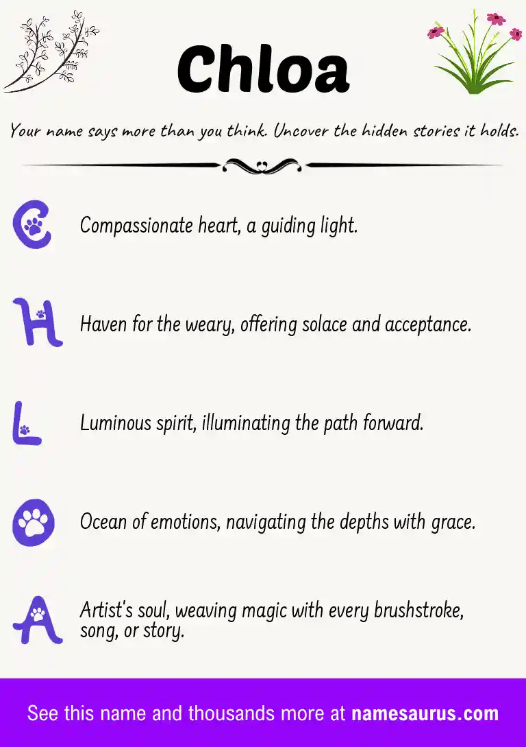 Acrostic poem about Chloa.