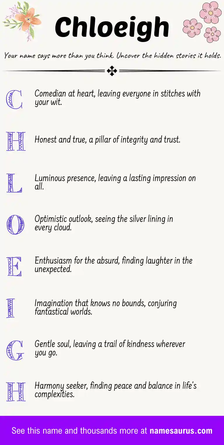 Acrostic poem about Chloeigh.