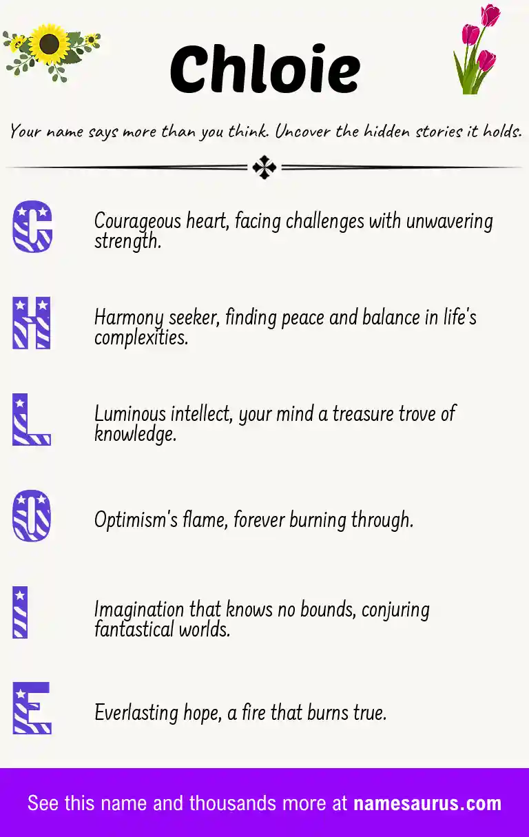 Acrostic poem about Chloie.