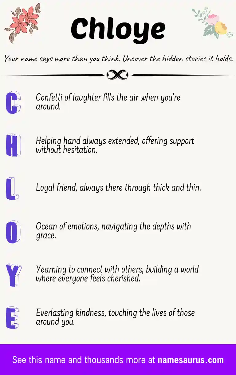 Acrostic poem about Chloye.