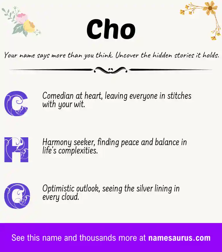 Acrostic poem about Cho.