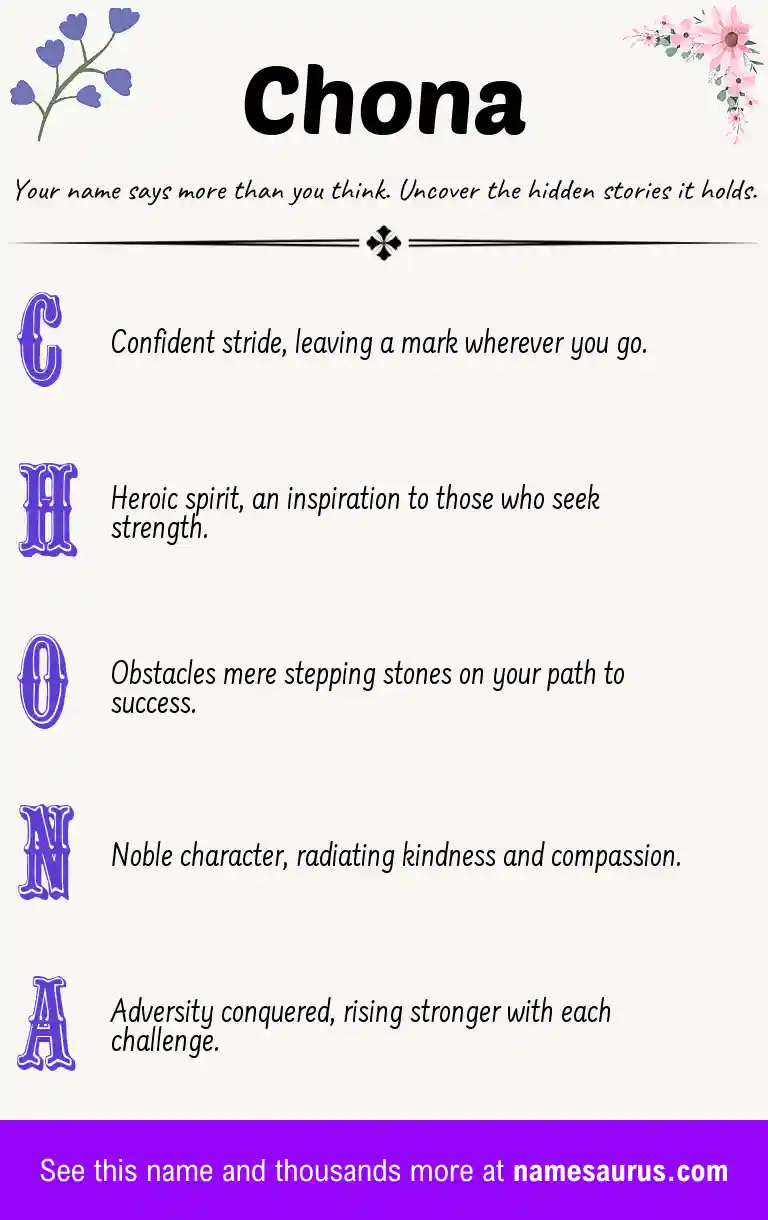 Acrostic poem about Chona.