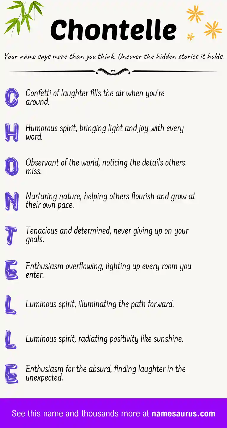 Acrostic poem about Chontelle.