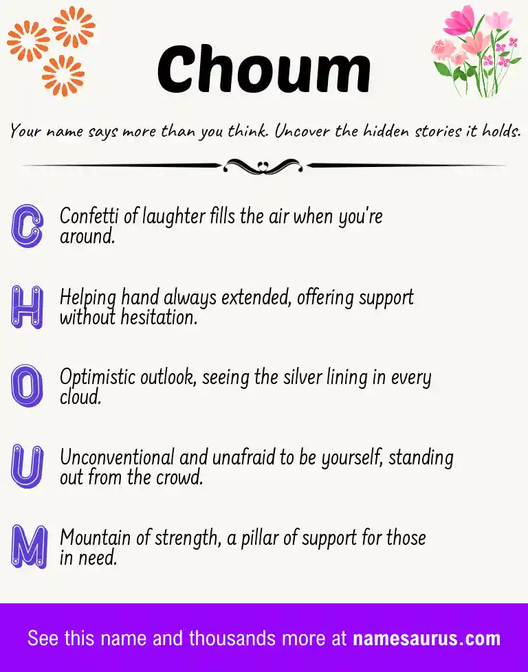 Acrostic poem about Choum.