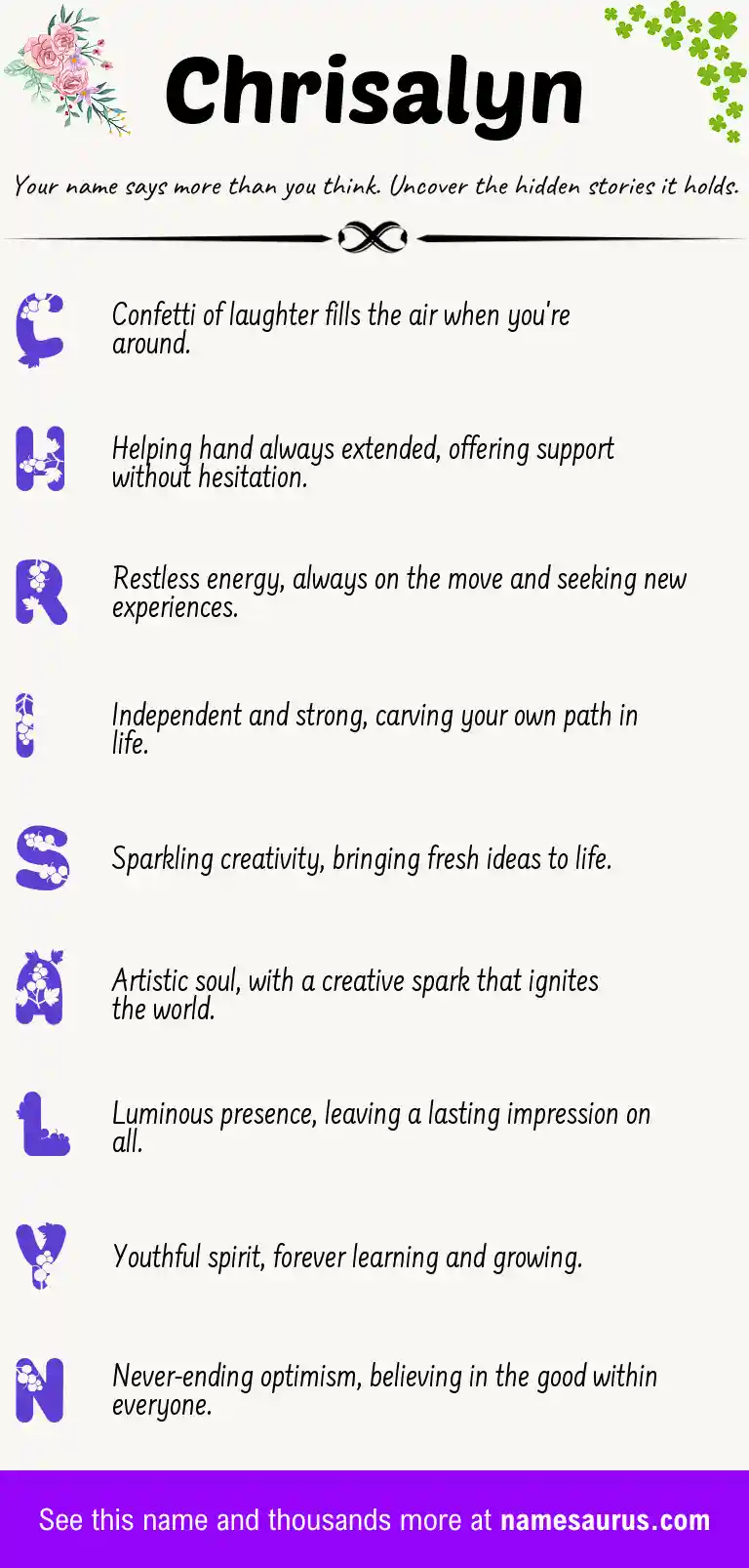 Acrostic poem about Chrisalyn.