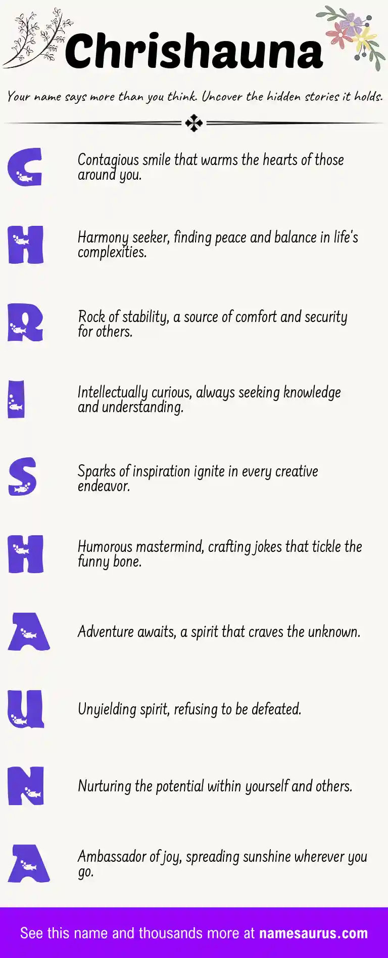 Acrostic poem about Chrishauna.