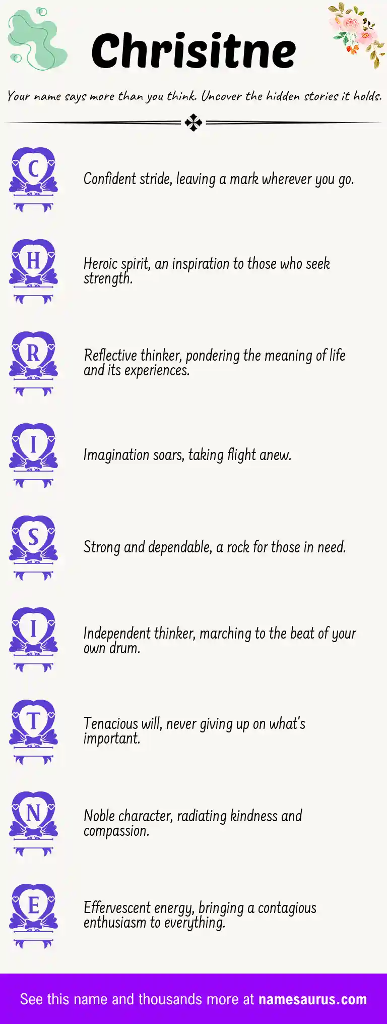 Acrostic poem about Chrisitne.