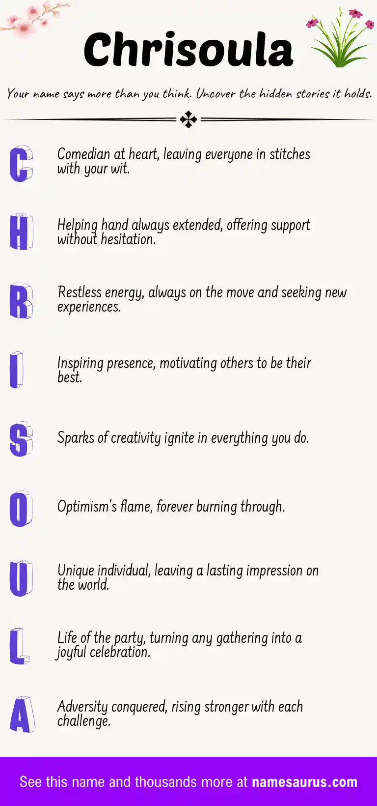 Acrostic poem about Chrisoula.