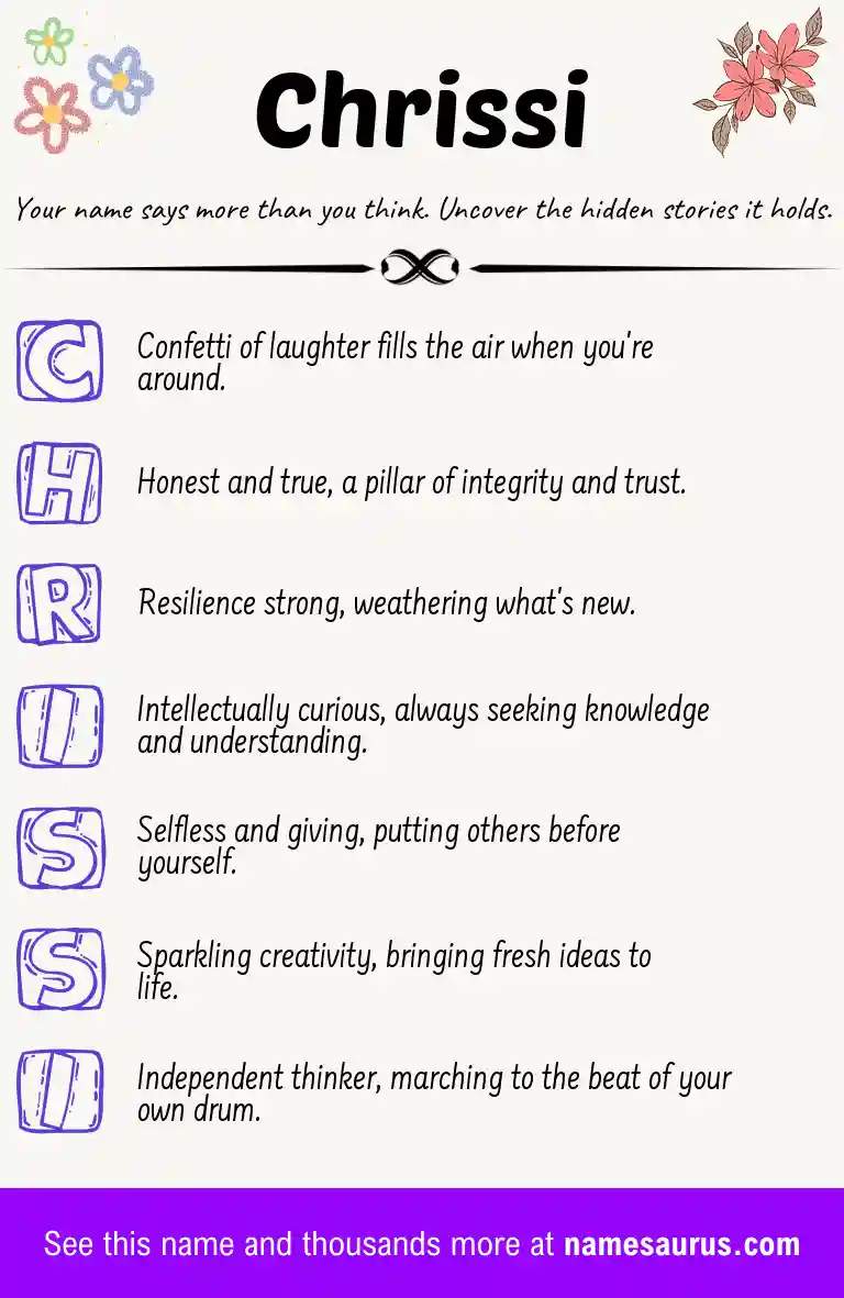 Acrostic poem about Chrissi.