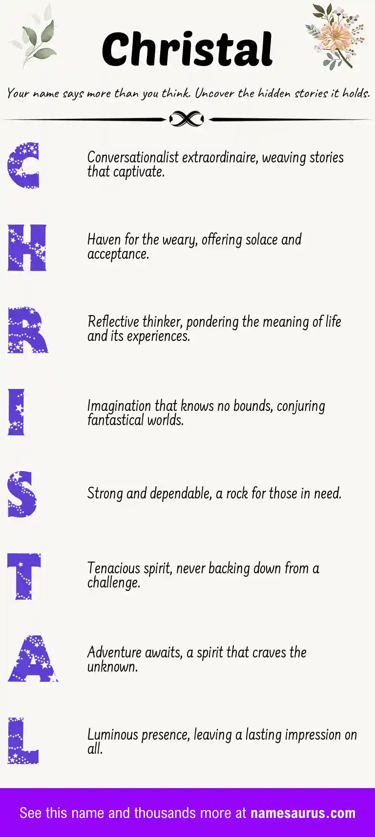 Acrostic poem about Christal.
