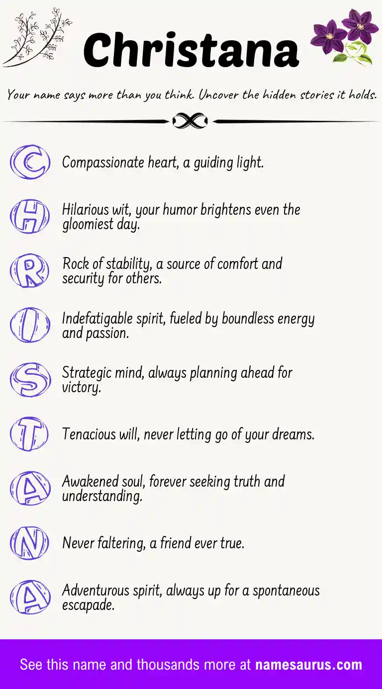 Acrostic poem about Christana.