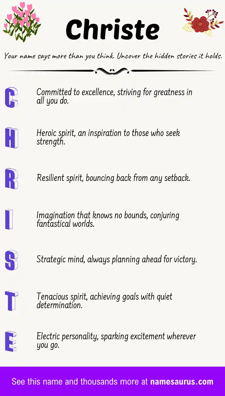 Acrostic poem about Christe.