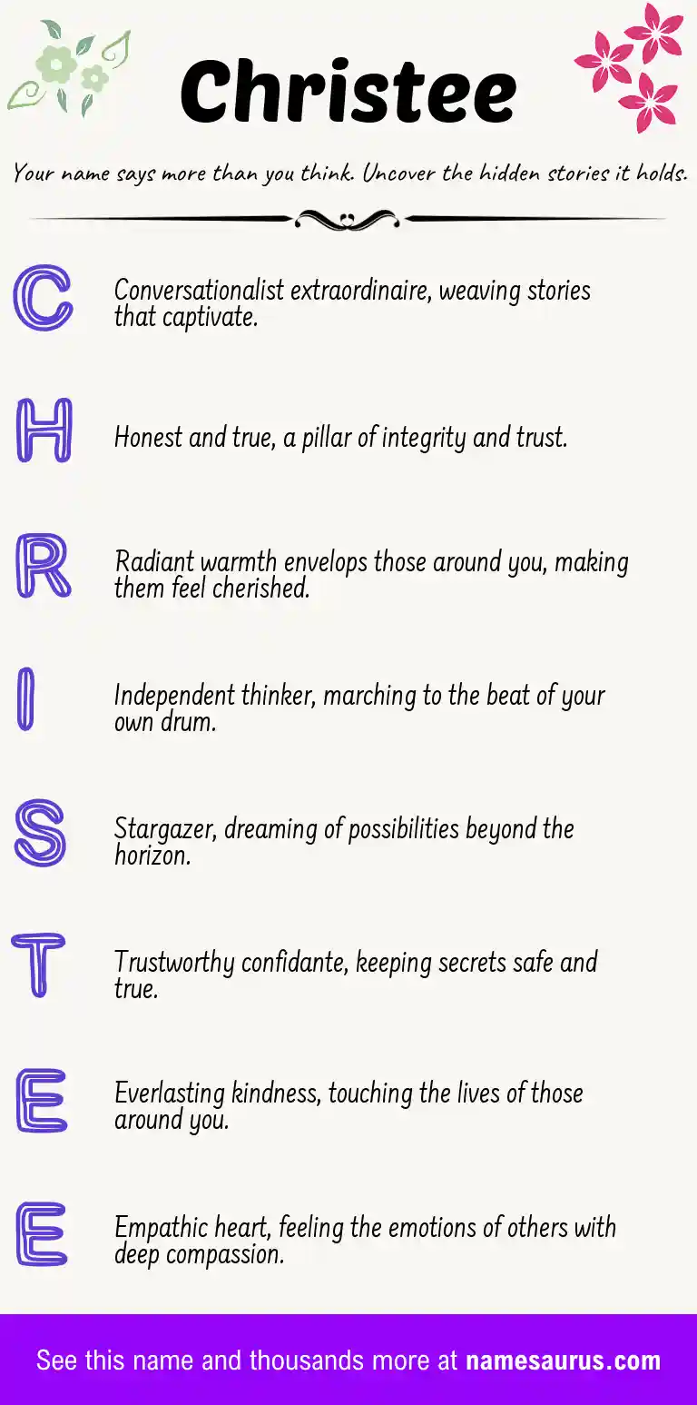 Acrostic poem about Christee.