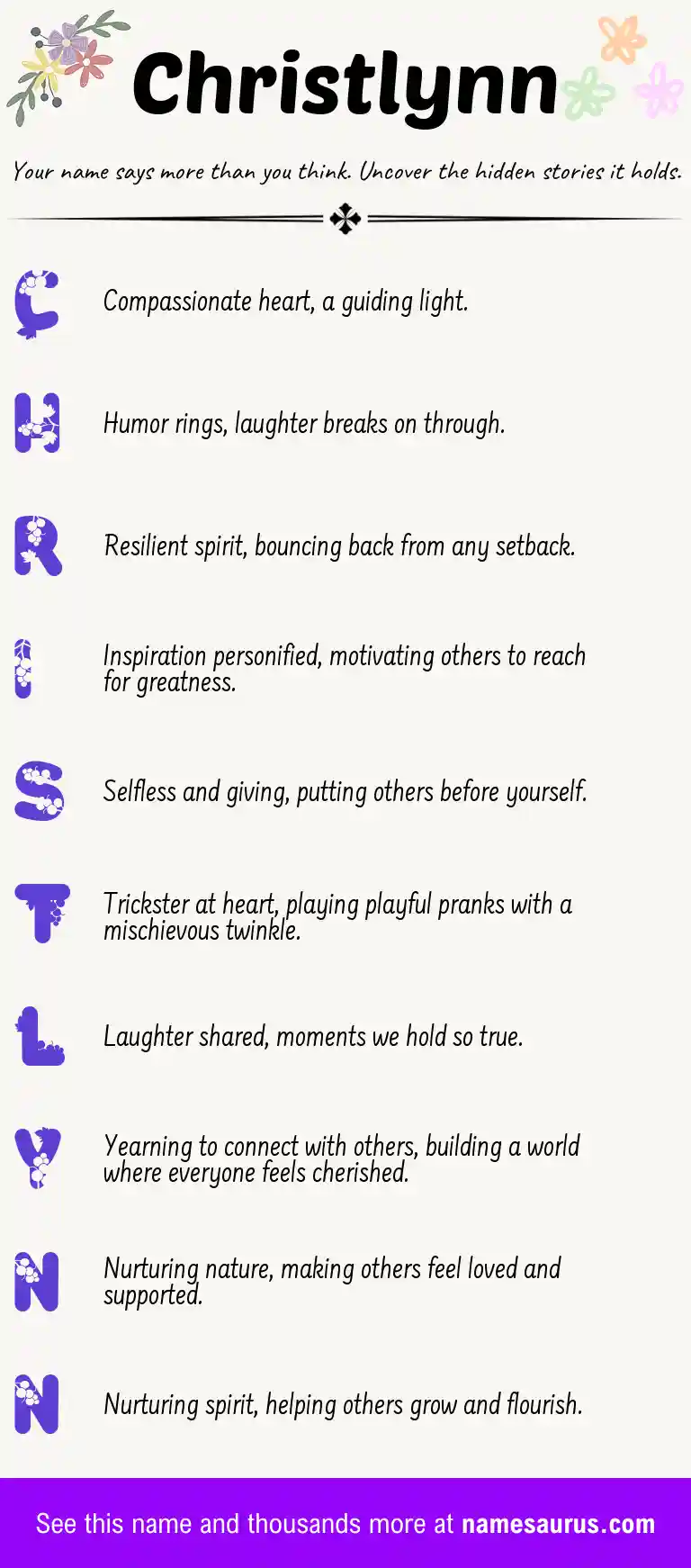 Acrostic poem about Christlynn.