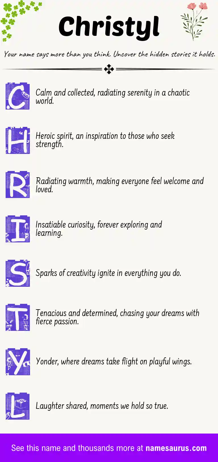 Acrostic poem about Christyl.