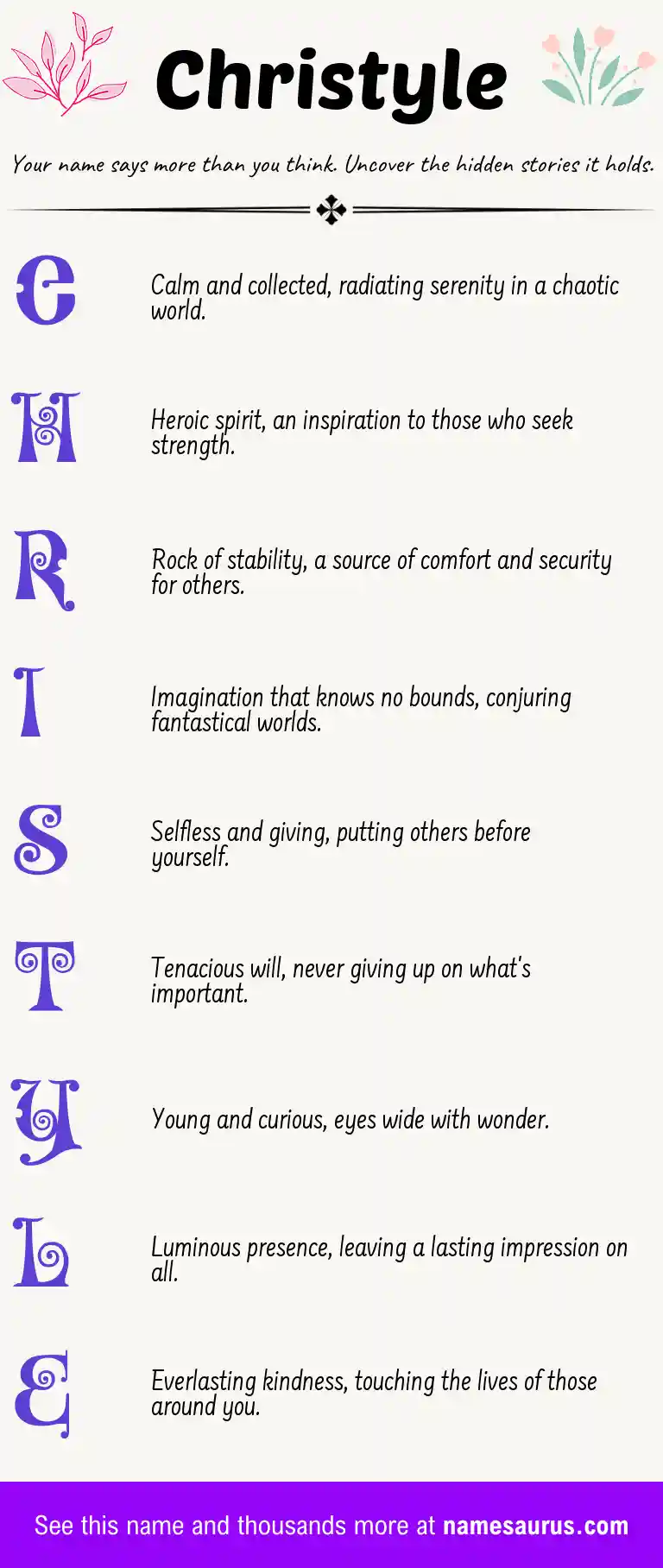Acrostic poem about Christyle.