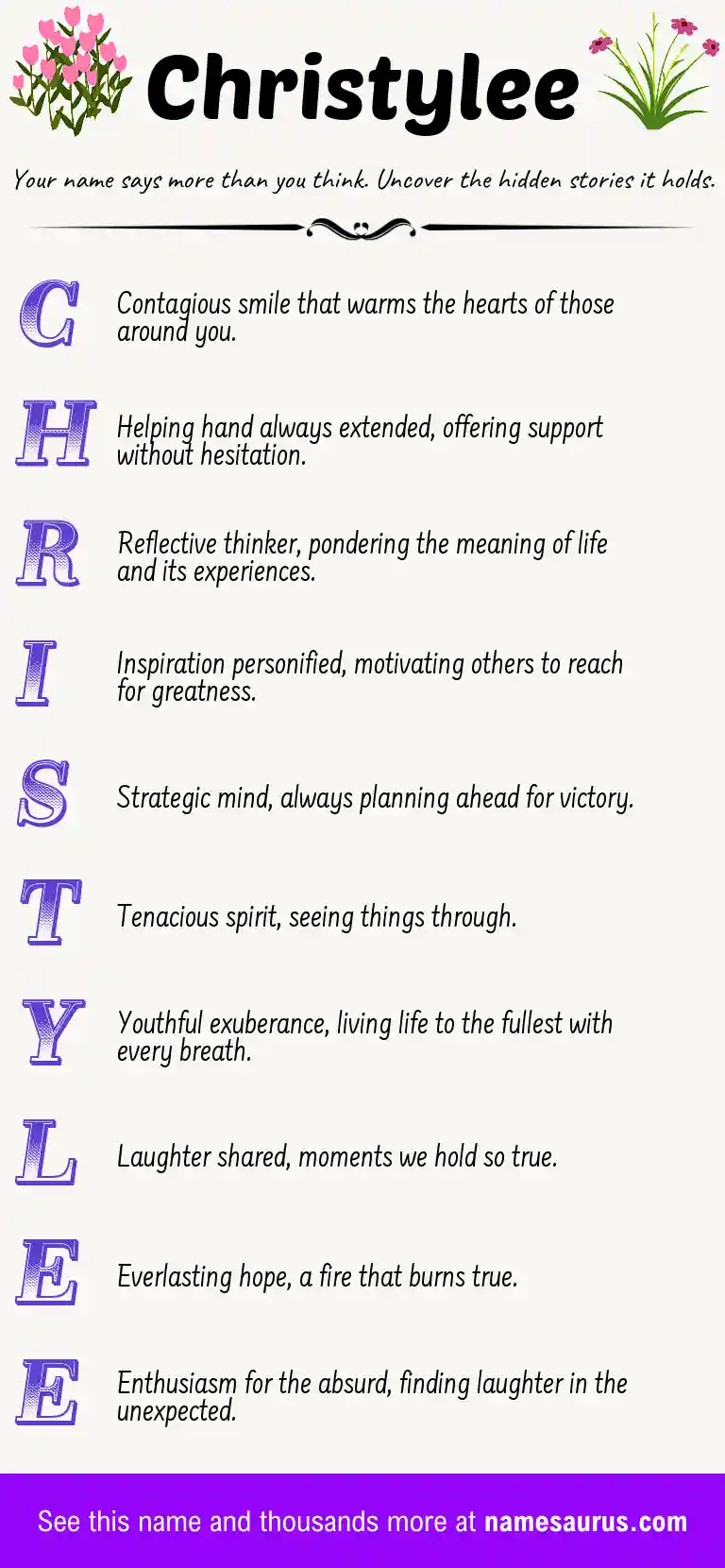 Acrostic poem about Christylee.