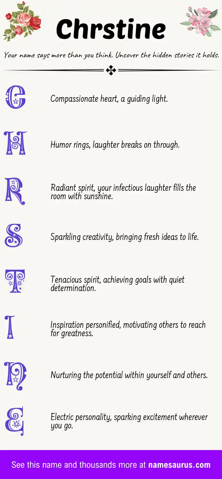 Acrostic poem about Chrstine.