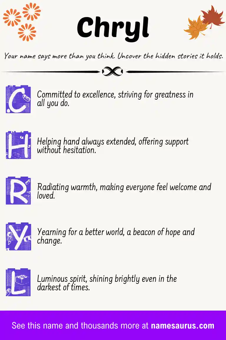 Acrostic poem about Chryl.