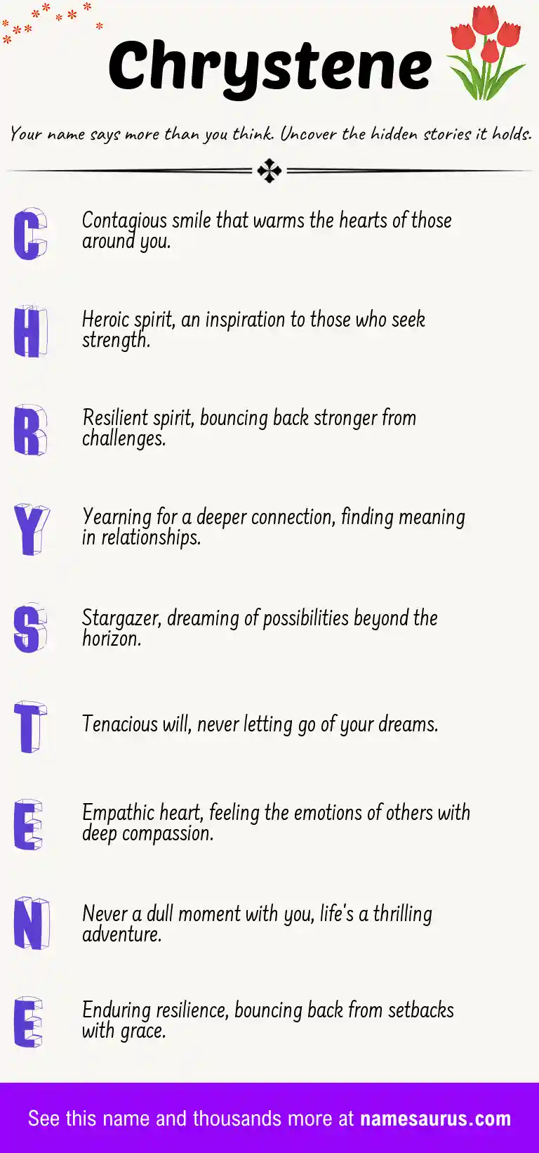 Acrostic poem about Chrystene.