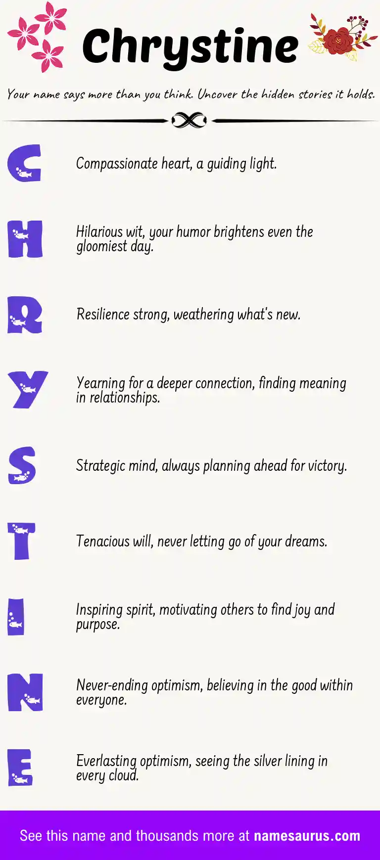 Acrostic poem about Chrystine.