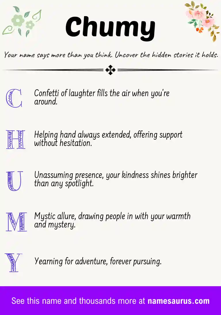 Acrostic poem about Chumy.