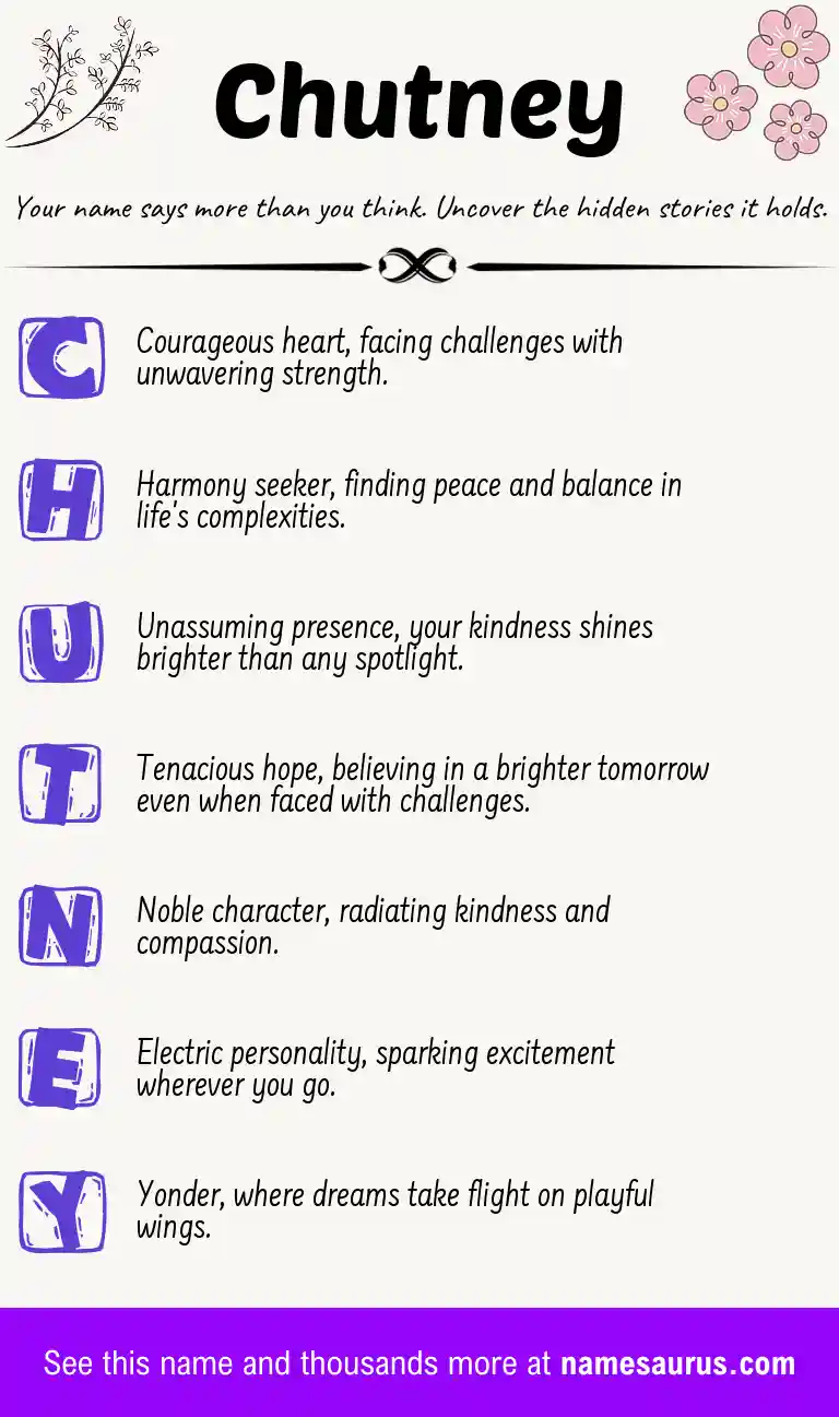 Acrostic poem about Chutney.