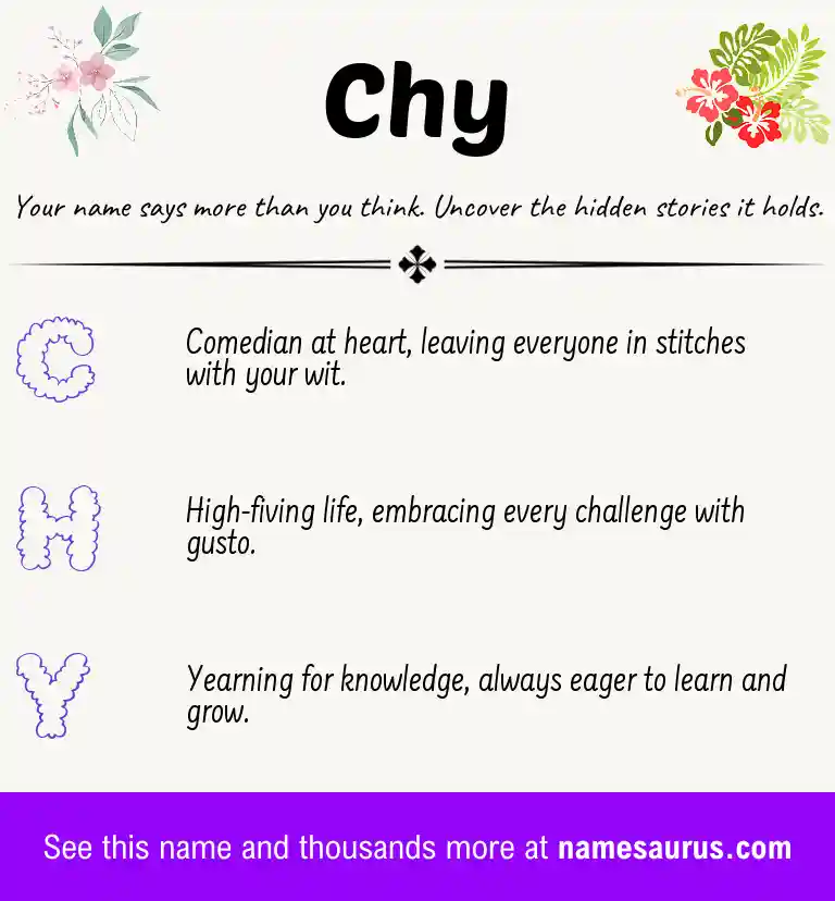 Acrostic poem about Chy.