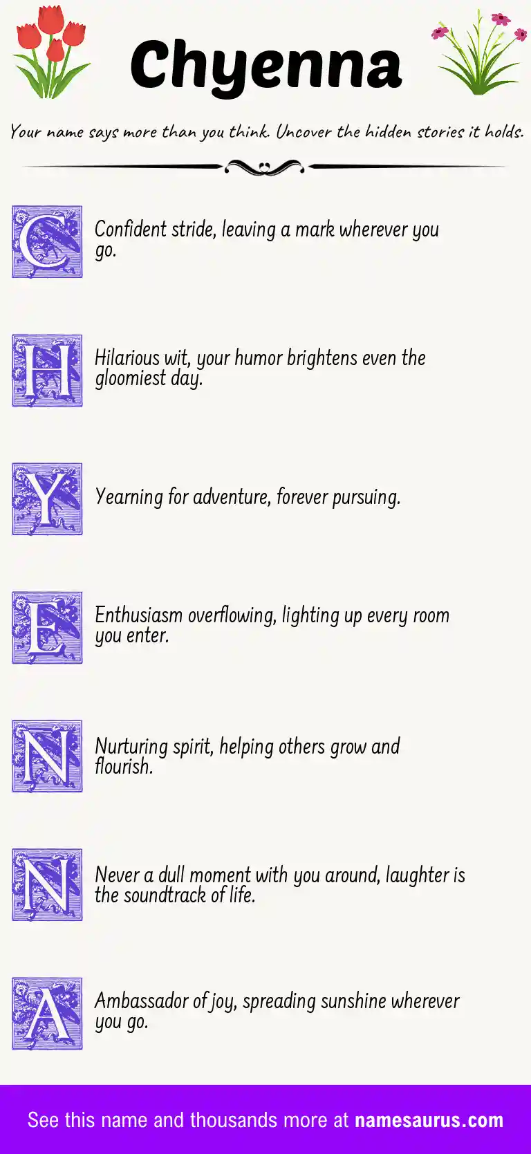 Acrostic poem about Chyenna.