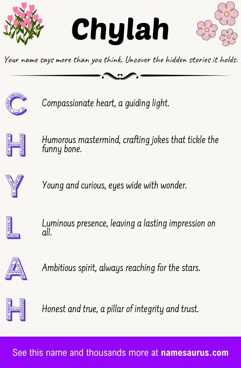 Acrostic poem about Chylah.