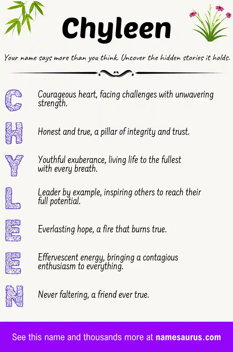 Acrostic poem about Chyleen.