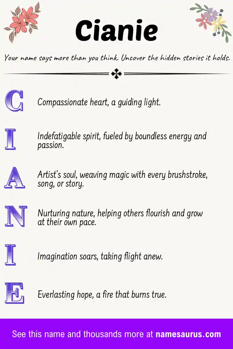 Acrostic poem about Cianie.