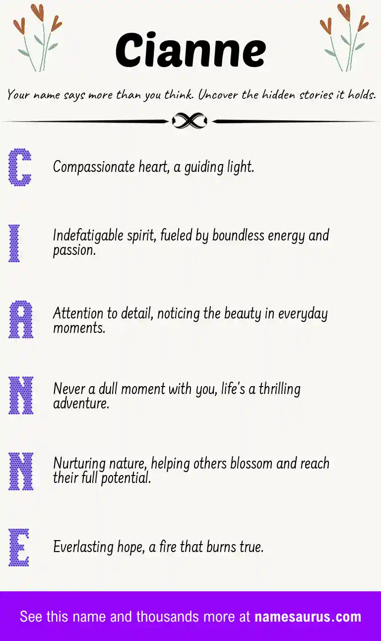 Acrostic poem about Cianne.