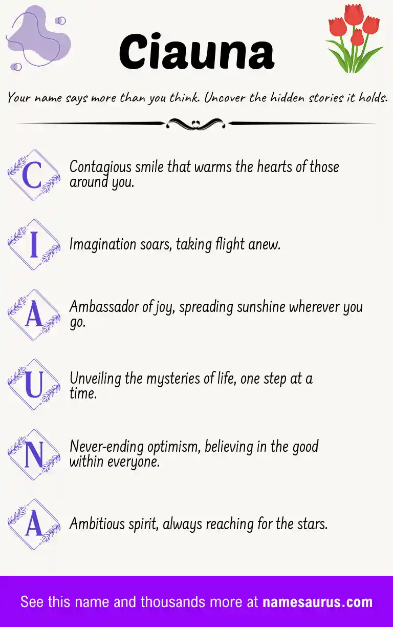 Acrostic poem about Ciauna.