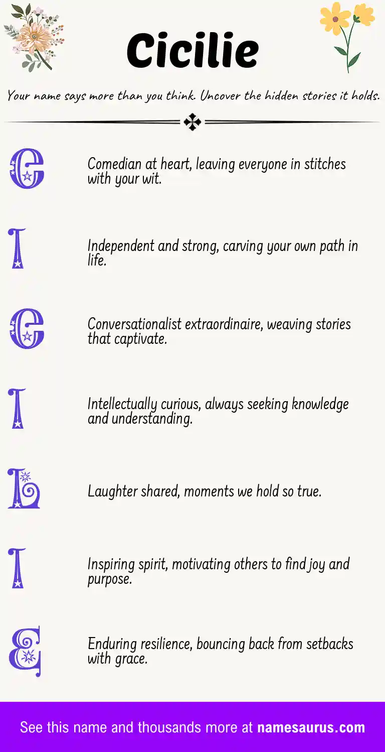 Acrostic poem about Cicilie.