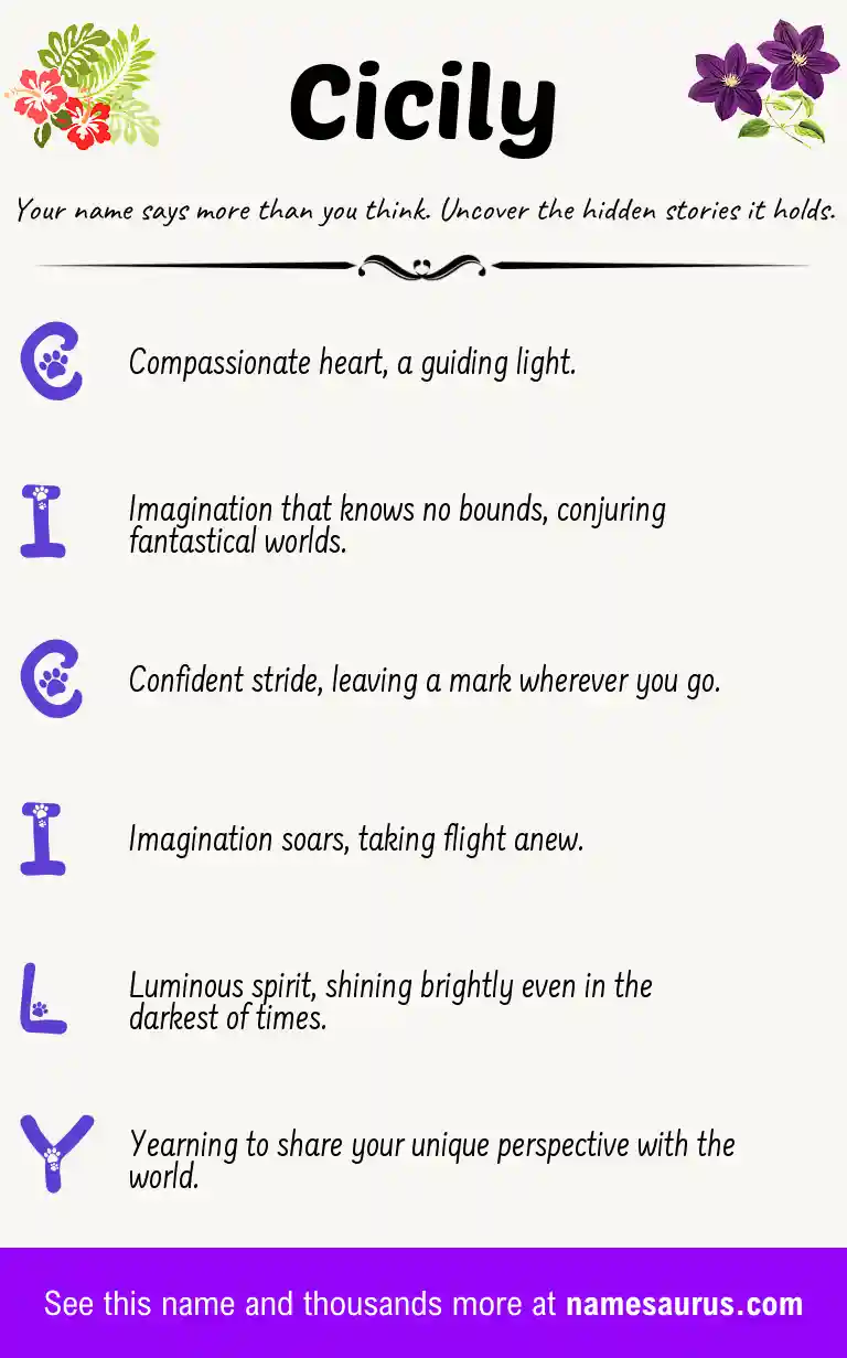 Acrostic poem about Cicily.
