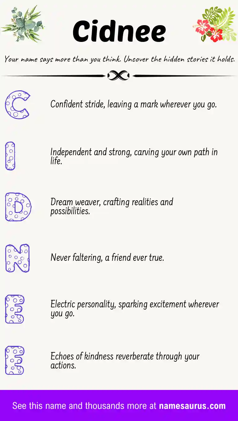 Acrostic poem about Cidnee.