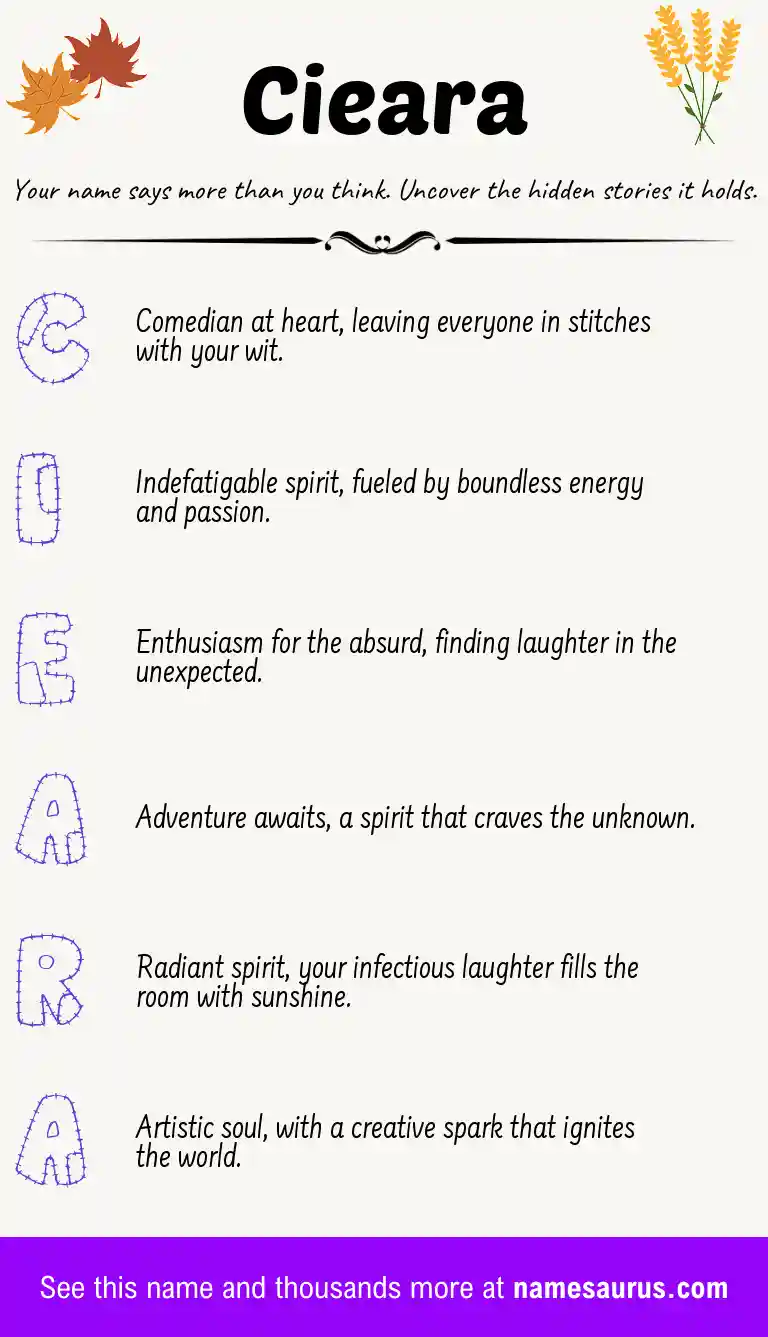 Acrostic poem about Cieara.